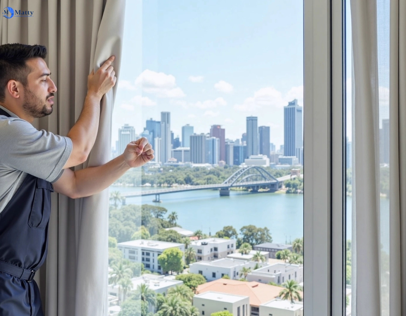 Professional curtain steam cleaning service darra QLD by Matty Curtain Cleaning